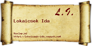 Lokaicsek Ida névjegykártya